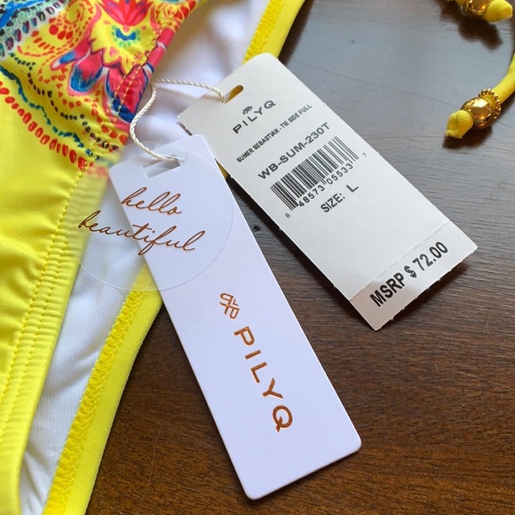 NWT PILYQ Sumer Sebastian Tie Full‎ Bikini Bottoms - Picture 6 of 11